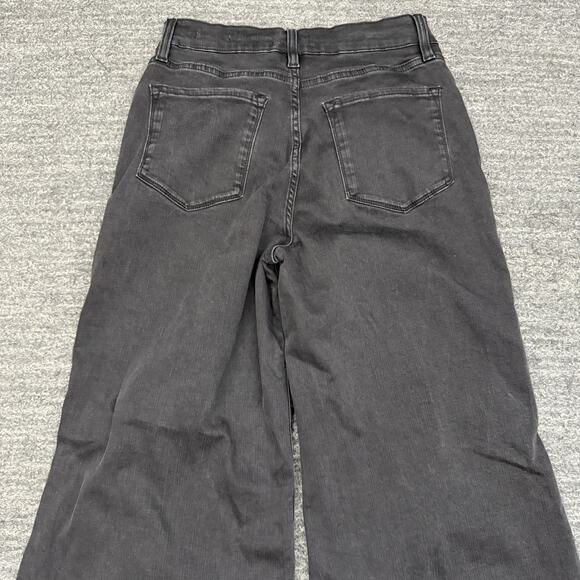 Frame Denim Le Palazzo Crop Wide Leg Jean Women 28 Black Denim Stretch High Rise - Picture 9 of 11